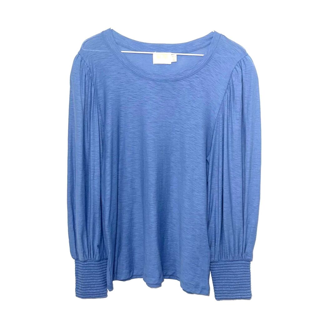 Nation LTD Lauren Smocked Peasant Tee - Blue M